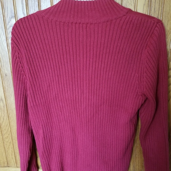 St. John's Bay Red Half-zipped Sweater Medium - Picture 4 of 4